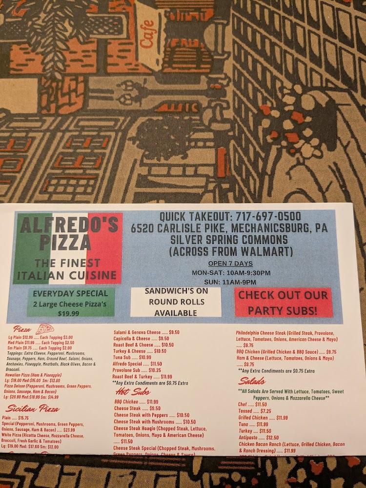 Alfredo Pizza & Italian Restaurant Menu image 1